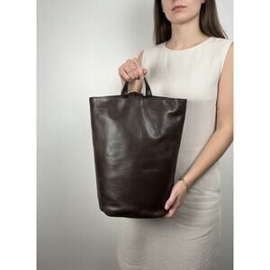 Vintage Tannery West Dark Brown Leather Backpack Tote